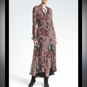 Olivia Palermo Collection x  Banana Republic Black paisley dress.